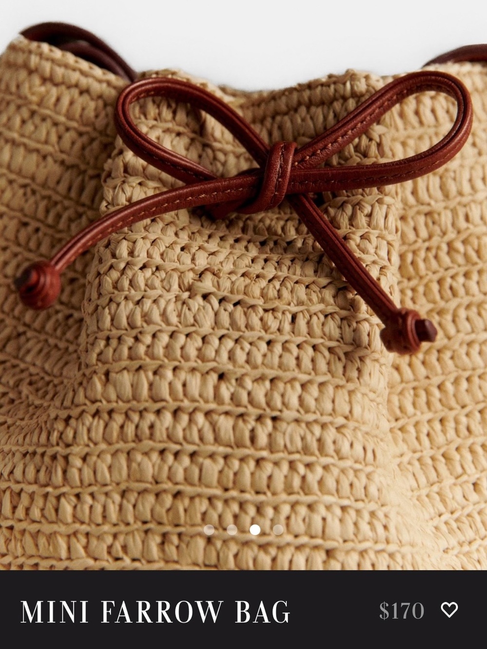 Sezane Mini Farrow Bag - Raffia with Brown LeatherTrim
